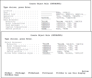 Create Object Rule panel
