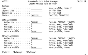 Create Object Rule by User panel