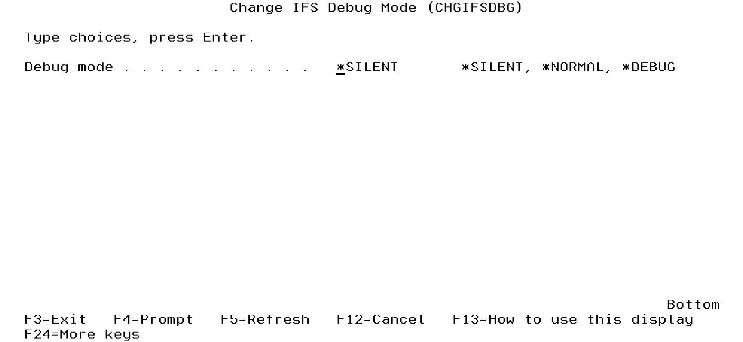 Change IFS Debug Mode (CHGIFSDBG)